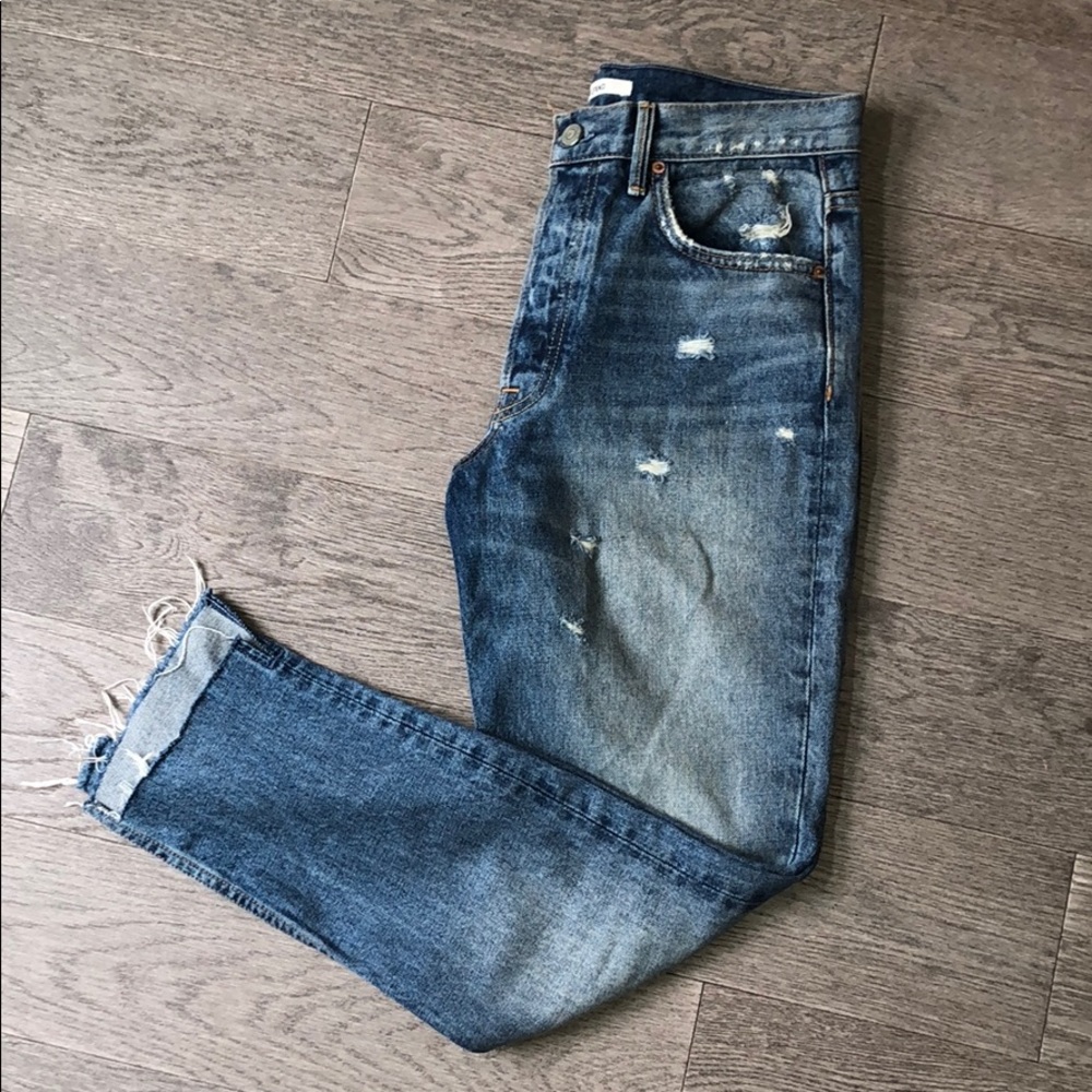 GRLFRND Karolina 100% Cotton Distressed Cropped Jeans Size Petite 26